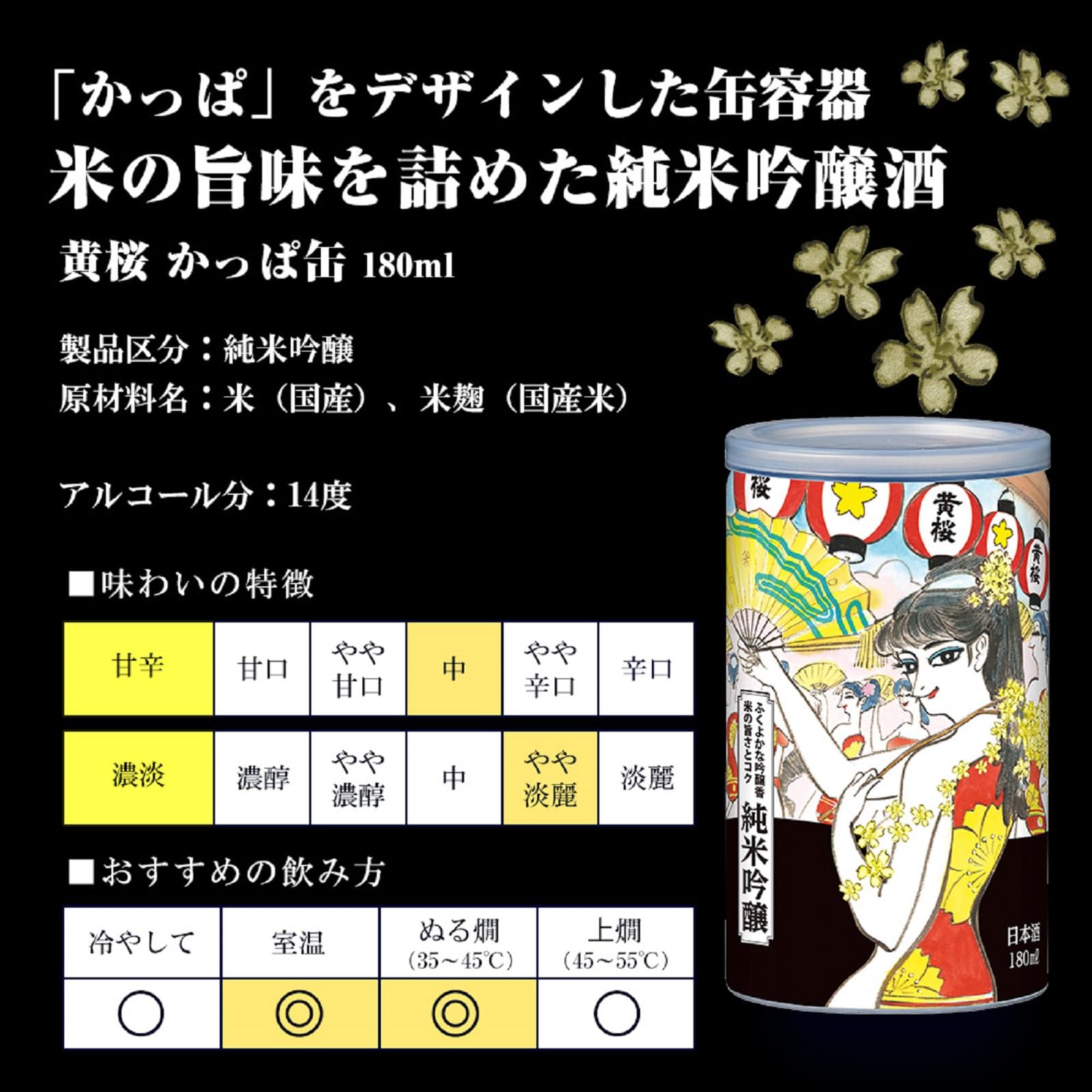 Amazon.co.jp: 日本酒 黄桜 かっぱ缶 純米吟醸 180ml×30本 京都府 お酒